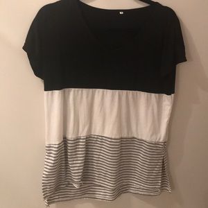 Black white grey top Medium